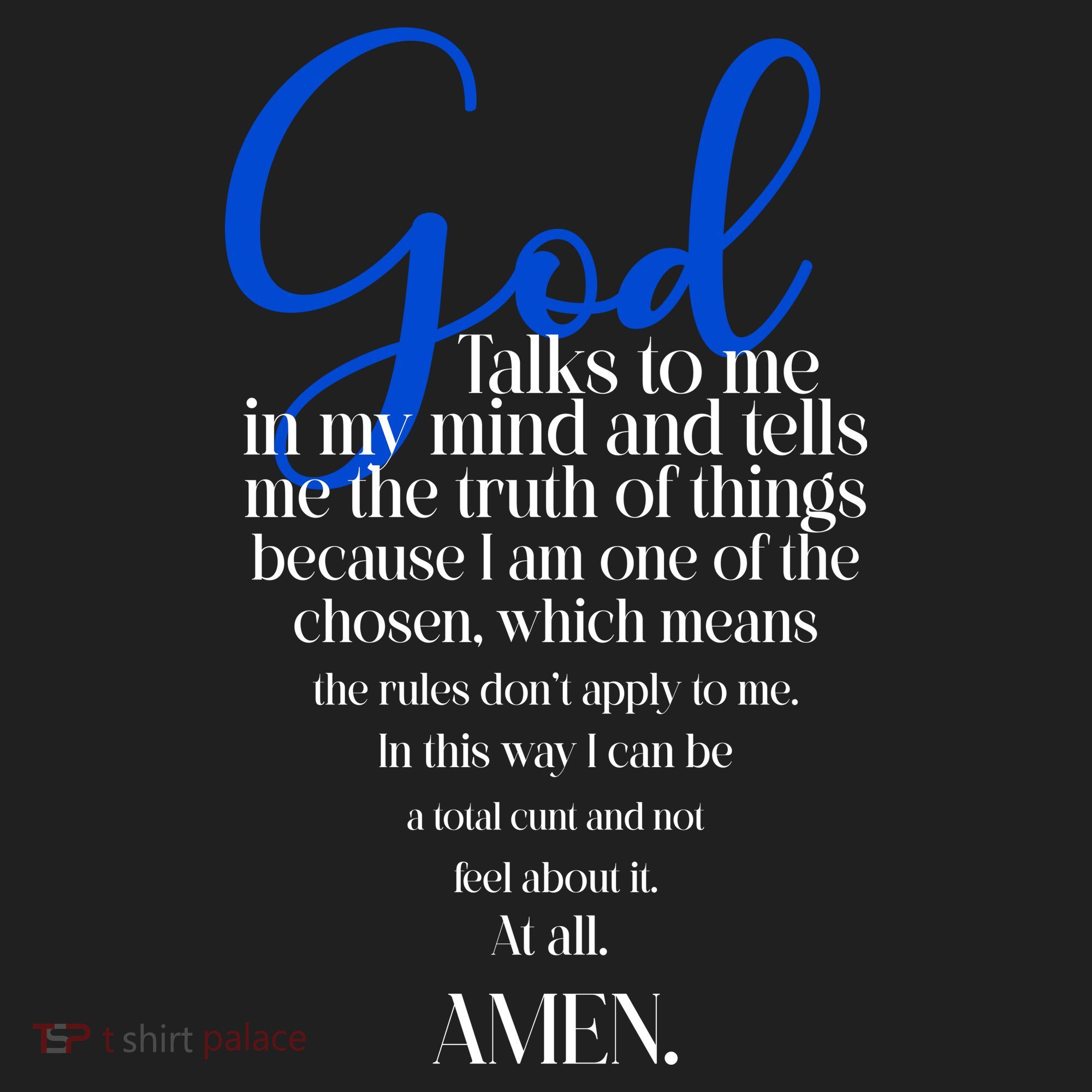 God Talks To Me Amen Funny Christian Golf Towel