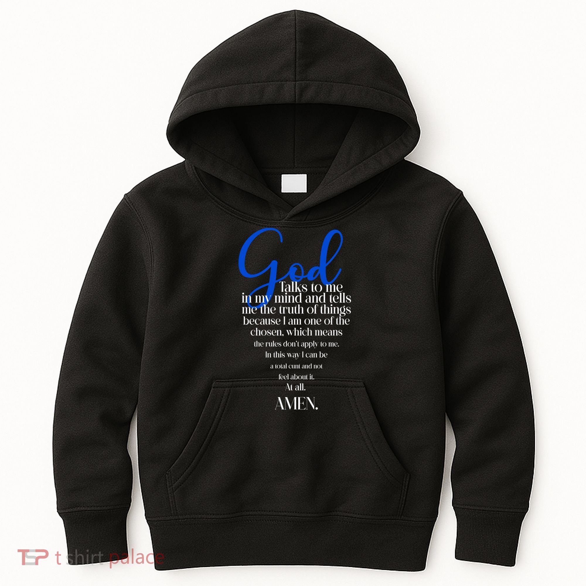 God Talks To Me Amen Funny Christian Kids Hoodie