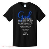 God Talks To Me Amen Funny Christian Kids T-Shirt thumb 0