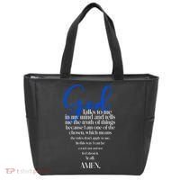 God Talks To Me Amen Funny Christian Tote Bag thumb 0