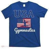 Girl Tumbling Team Gear Gymnast Gymnastics Usa American Flag Cute Gift T-Shirt thumb 0