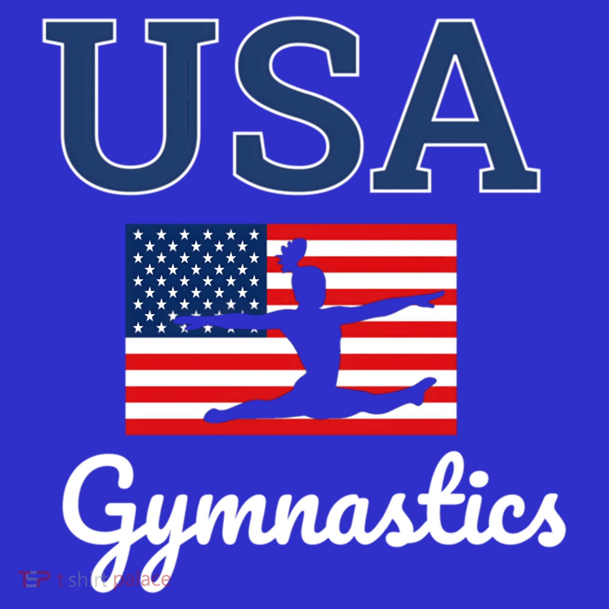 Girl Tumbling Team Gear Gymnast Gymnastics Usa American Flag Cute Gift T-Shirt