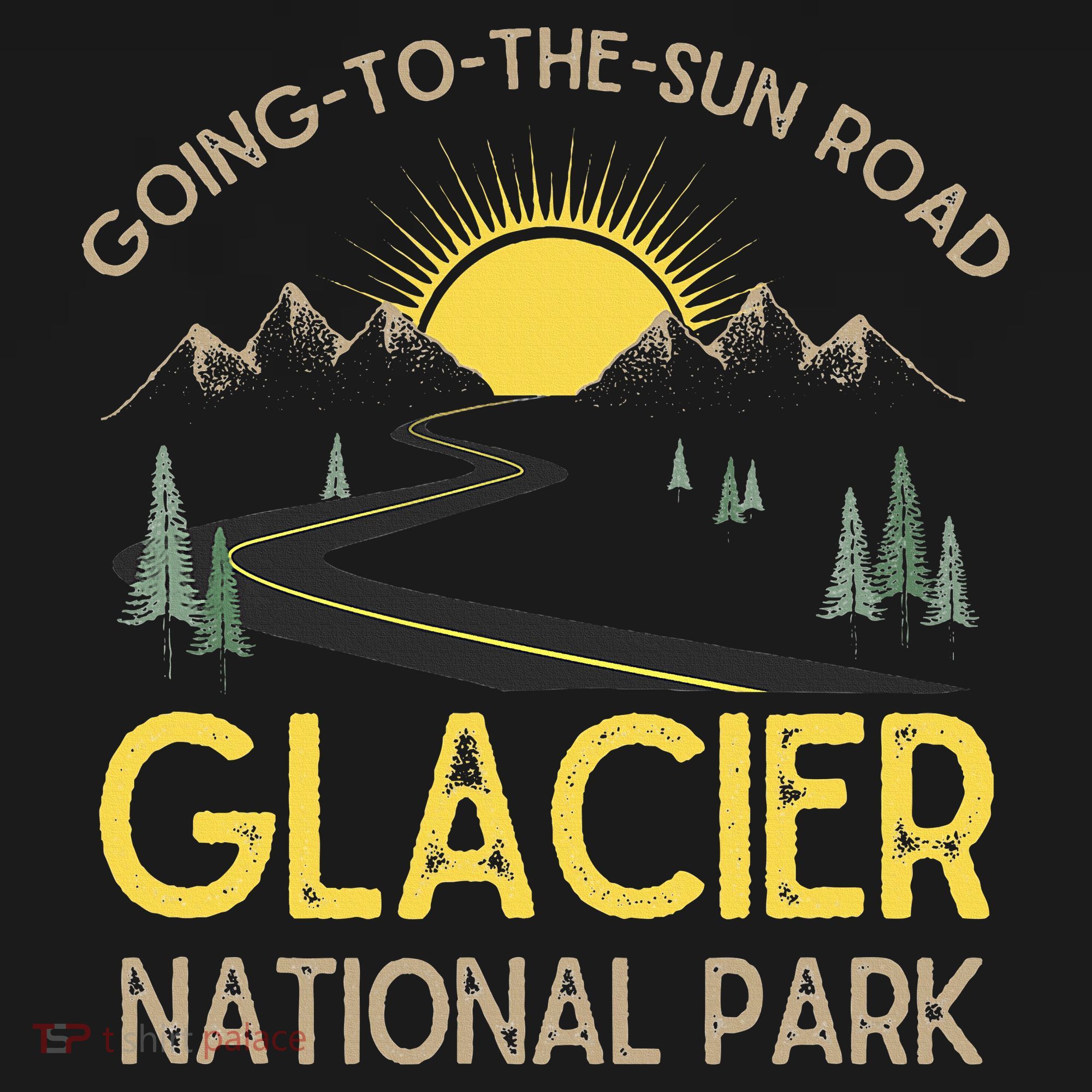 Going To The Sun Road Glacier National Park Retro Montana Women's Hoodie