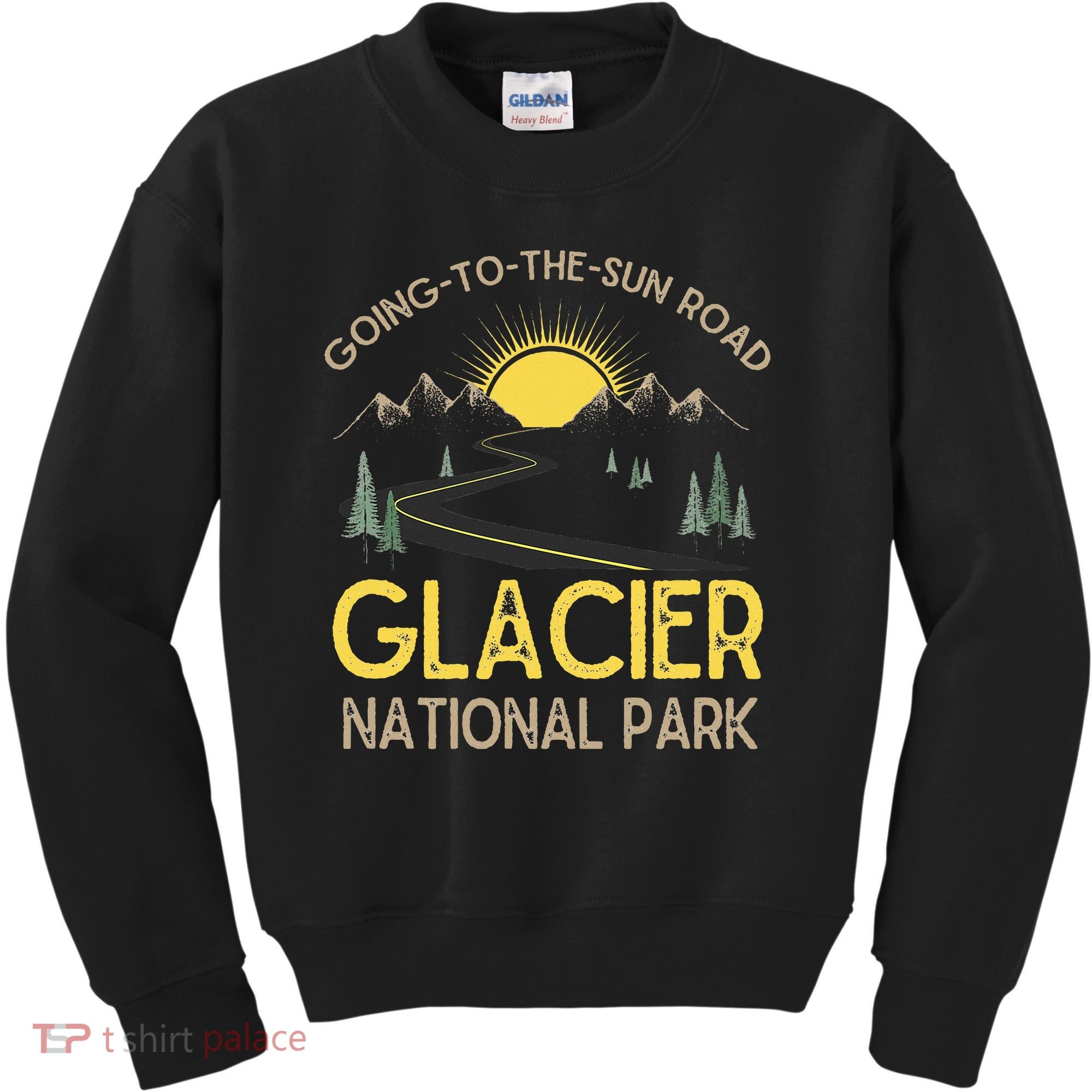 Going To The Sun Road Glacier National Park Retro Montana Kids Sweatshirt