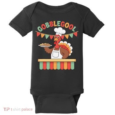 Gobblegool Turkey Thanksgiving Gift Baby Bodysuit