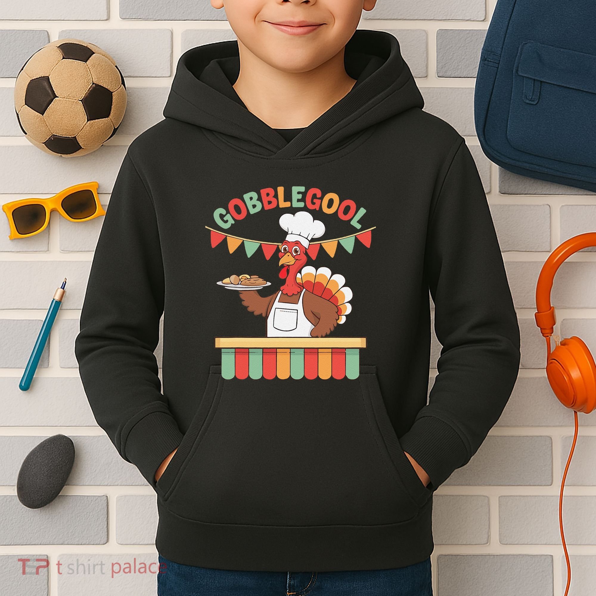Gobblegool Turkey Thanksgiving Gift Kids Hoodie