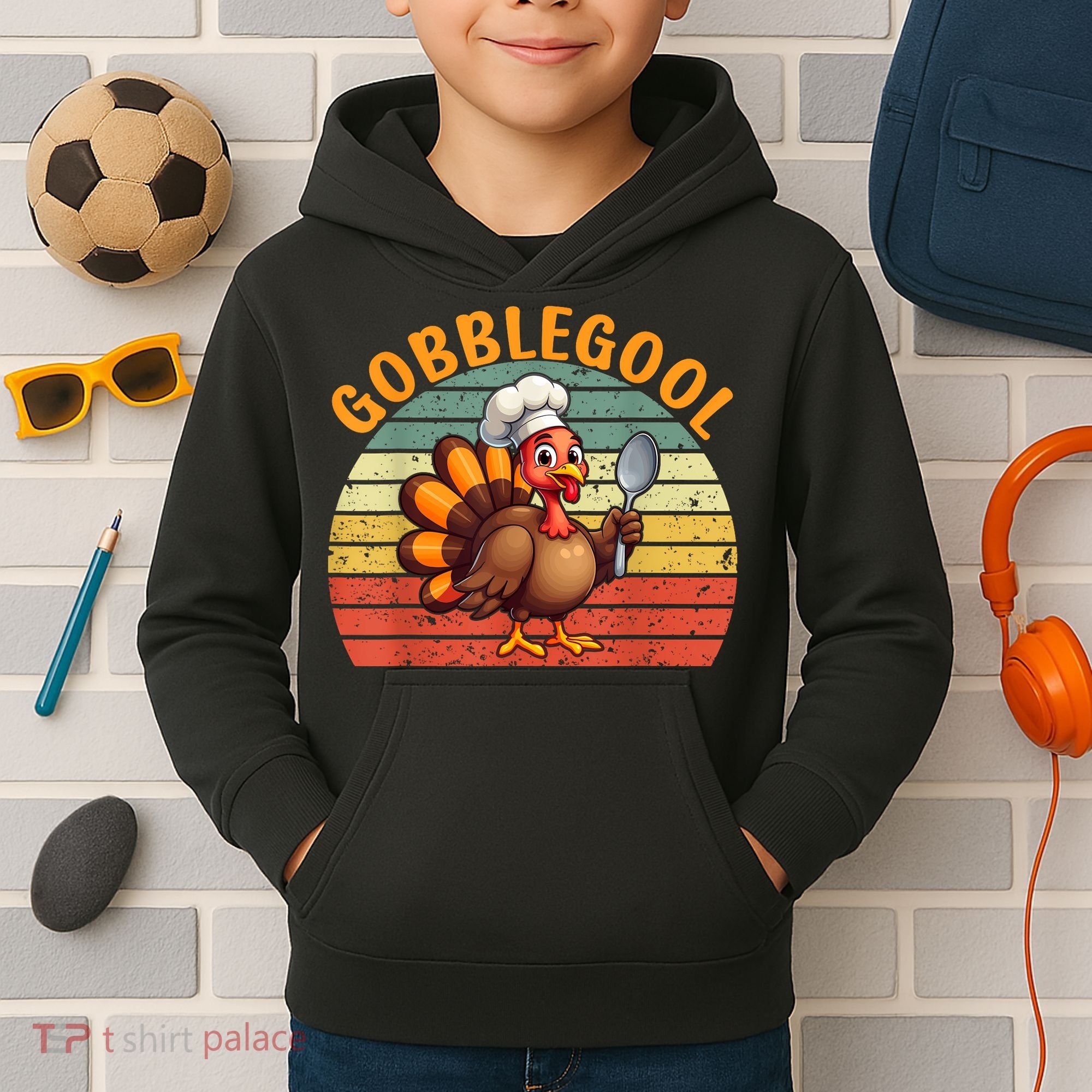 Gobblegool Turkey Thanksgiving Kids Hoodie