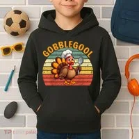 Gobblegool Turkey Thanksgiving Kids Hoodie thumb 2