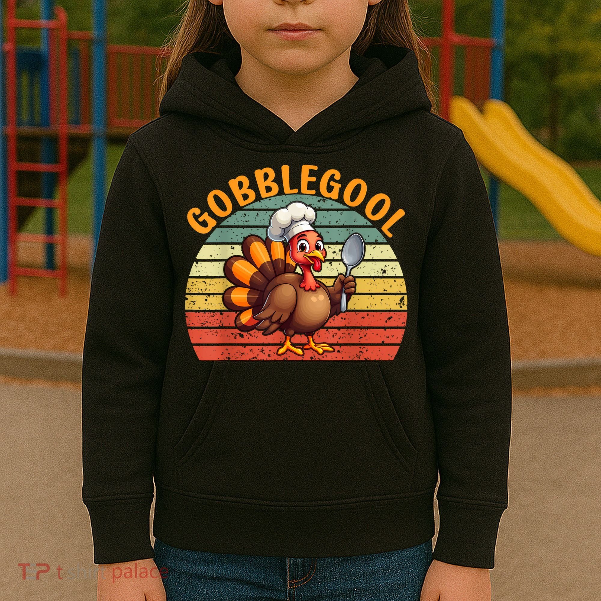 Gobblegool Turkey Thanksgiving Kids Hoodie