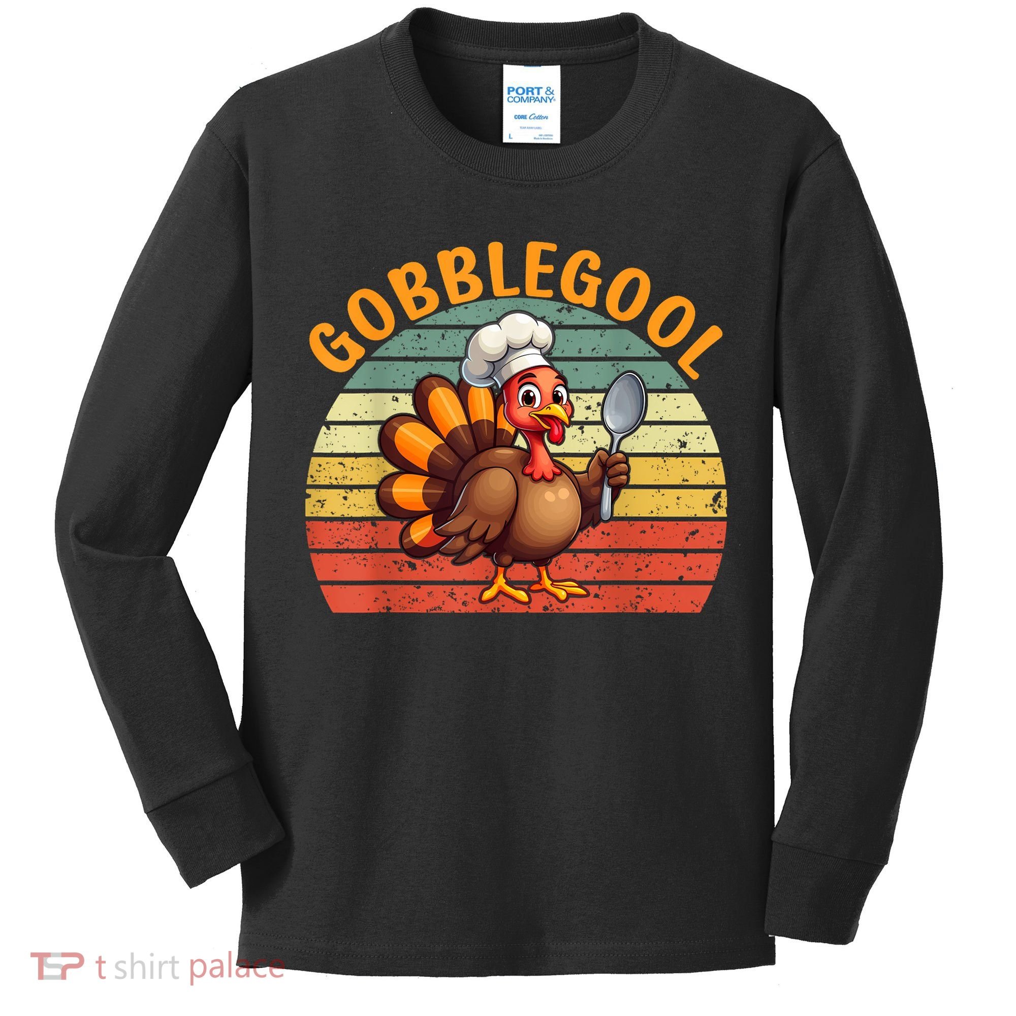 Gobblegool Turkey Thanksgiving Kids Long Sleeve Shirt