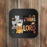 Give Thanks To The Lord Christian Fall Coaster thumb 0