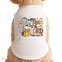 Give Thanks To The Lord Christian Fall Doggie Tank thumb 0