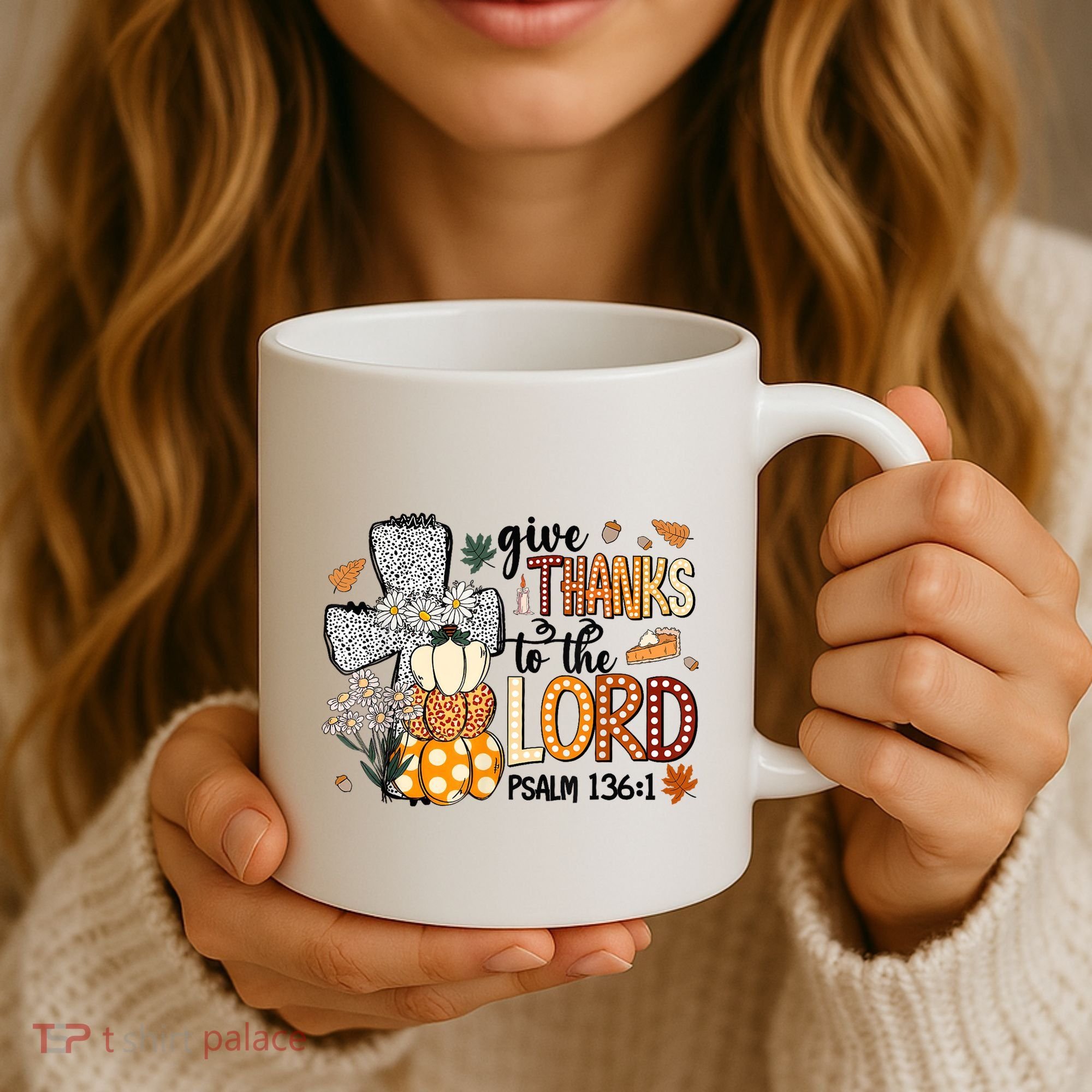 Give Thanks To The Lord Christian Fall Coffee Mug