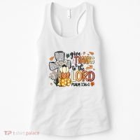 Give Thanks To The Lord Christian Fall Women's Tank Top thumb 0