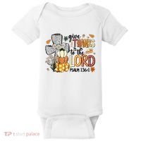 Give Thanks To The Lord Christian Fall Baby Bodysuit thumb 0