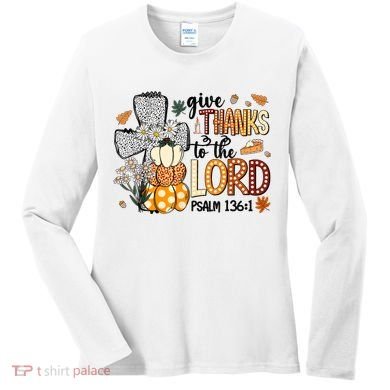 Give Thanks To The Lord Christian Fall Women's Long Sleeve Shirt