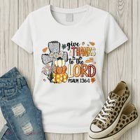 Give Thanks To The Lord Christian Fall Women's T-Shirt thumb 3