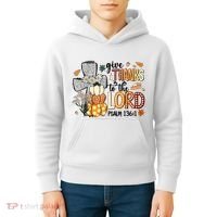 Give Thanks To The Lord Christian Fall Kids Hoodie thumb 4