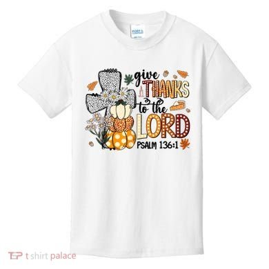 Give Thanks To The Lord Christian Fall Kids T-Shirt