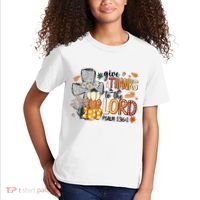 Give Thanks To The Lord Christian Fall Kids T-Shirt thumb 2