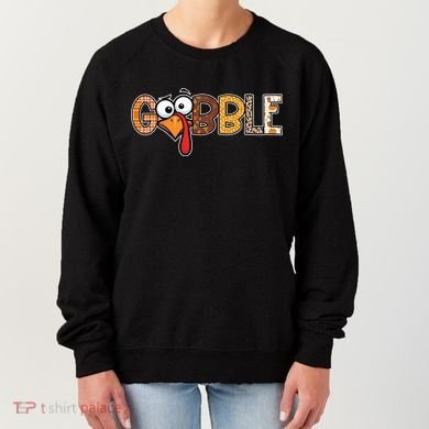 Gobble Thanksgiving Turkey Face Funny Cute Gift Women's Sweatshirt