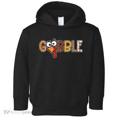 Gobble Thanksgiving Turkey Face Funny Cute Gift Toddler Hoodie