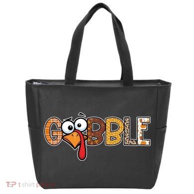 Gobble Thanksgiving Turkey Face Funny Cute Gift Tote Bag