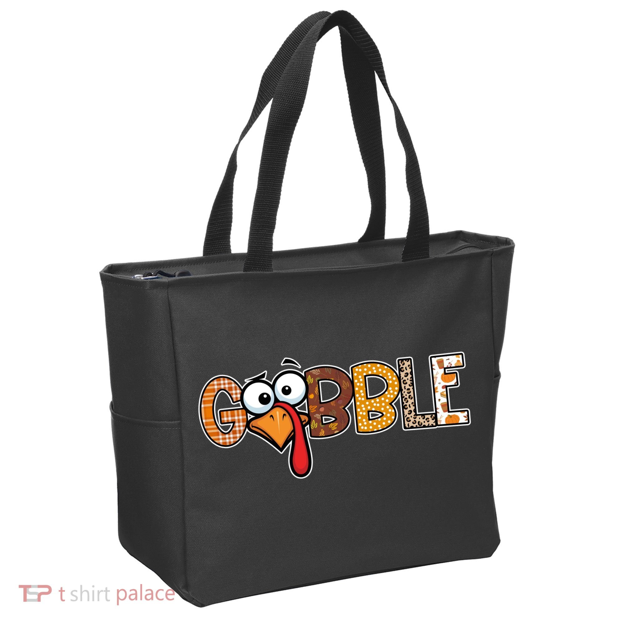 Gobble Thanksgiving Turkey Face Funny Cute Gift Tote Bag