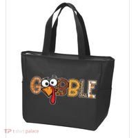 Gobble Thanksgiving Turkey Face Funny Cute Gift Tote Bag thumb 3
