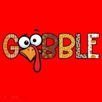 Gobble Thanksgiving Turkey Face Funny Cute Gift Santa Hat thumb 1