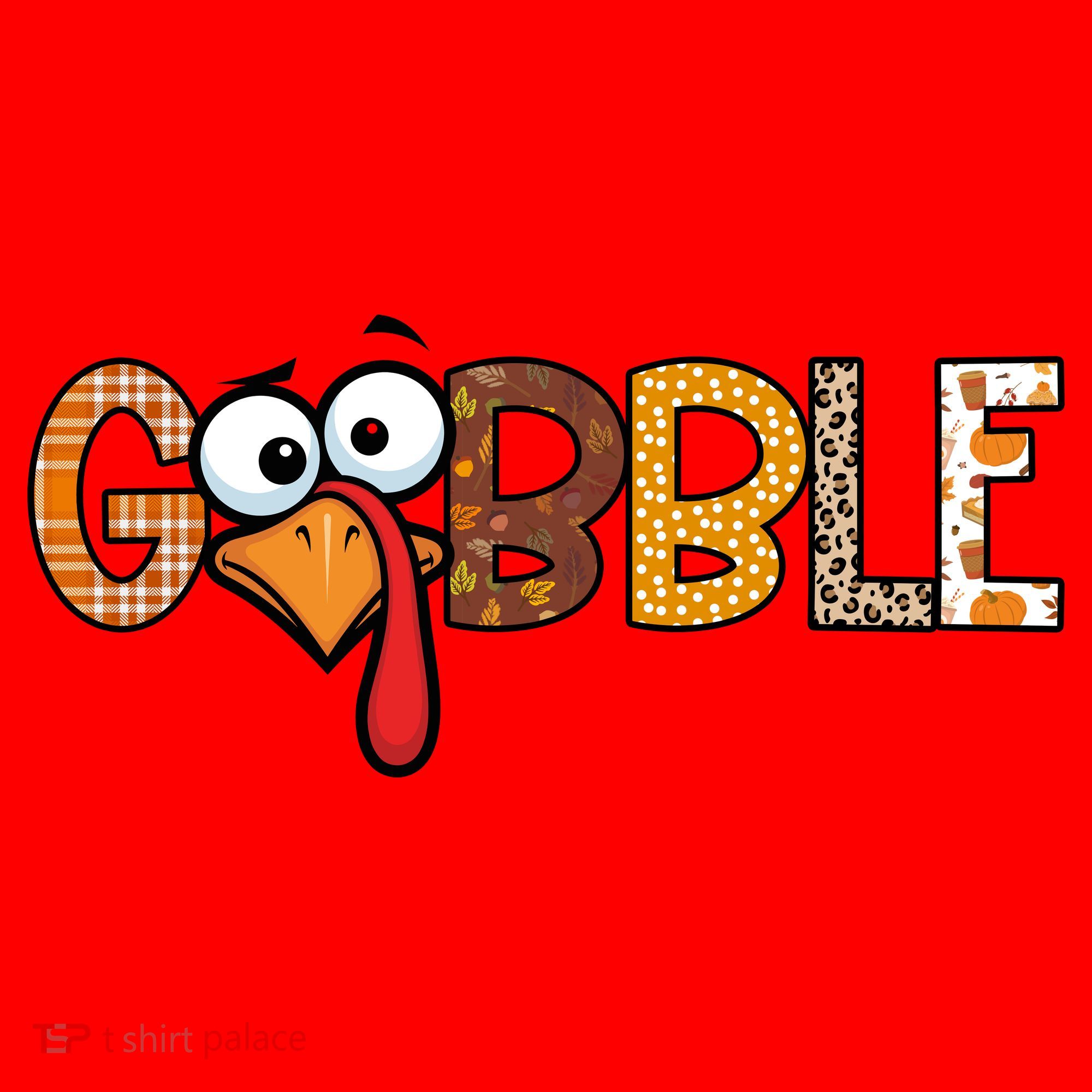 Gobble Thanksgiving Turkey Face Funny Cute Gift Santa Hat