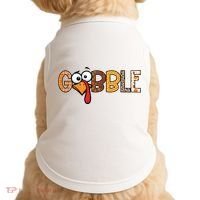 Gobble Thanksgiving Turkey Face Funny Cute Gift Doggie Tank thumb 0