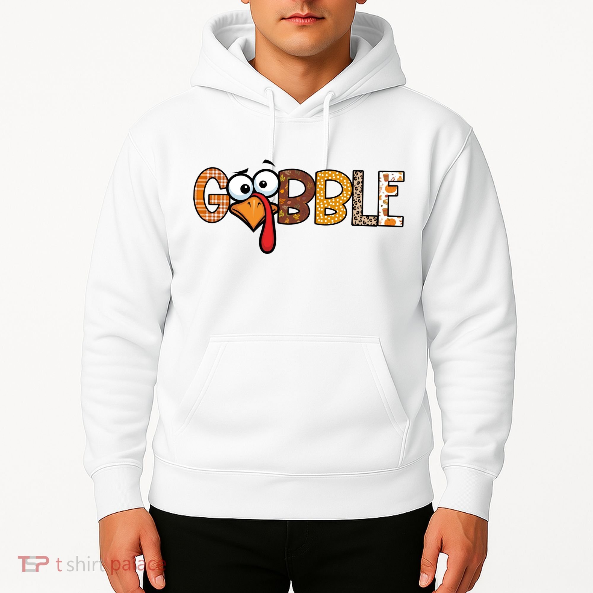 Gobble Thanksgiving Turkey Face Funny Cute Gift Hoodie