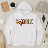 Gobble Thanksgiving Turkey Face Funny Cute Gift Hoodie thumb 3