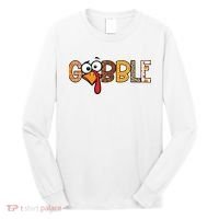 Gobble Thanksgiving Turkey Face Funny Cute Gift Long Sleeve Shirt thumb 0