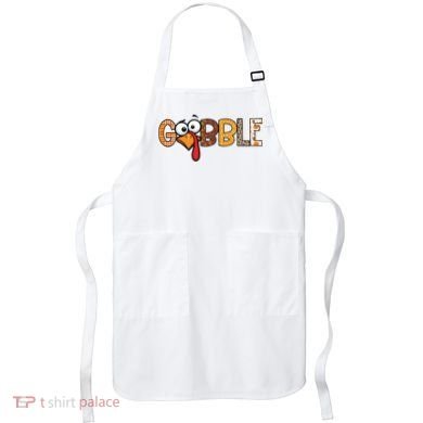 Gobble Thanksgiving Turkey Face Funny Cute Gift Apron