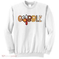 Gobble Thanksgiving Turkey Face Funny Cute Gift Sweatshirt thumb 0