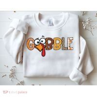 Gobble Thanksgiving Turkey Face Funny Cute Gift Sweatshirt thumb 2