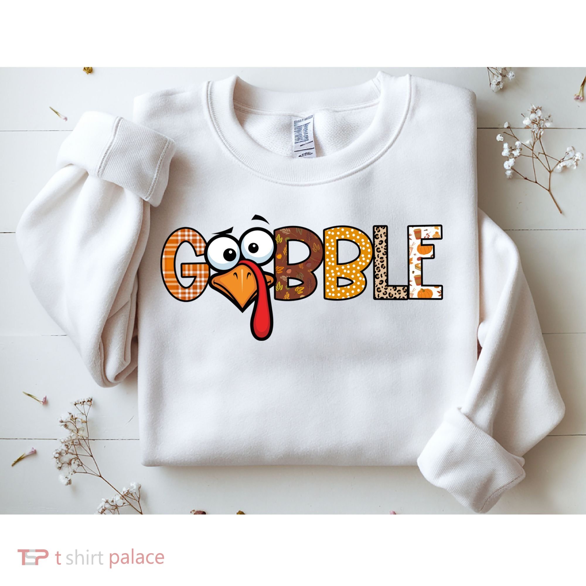 Gobble Thanksgiving Turkey Face Funny Cute Gift Sweatshirt