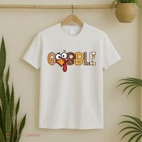 Gobble Thanksgiving Turkey Face Funny Cute Gift T-Shirt thumb 2