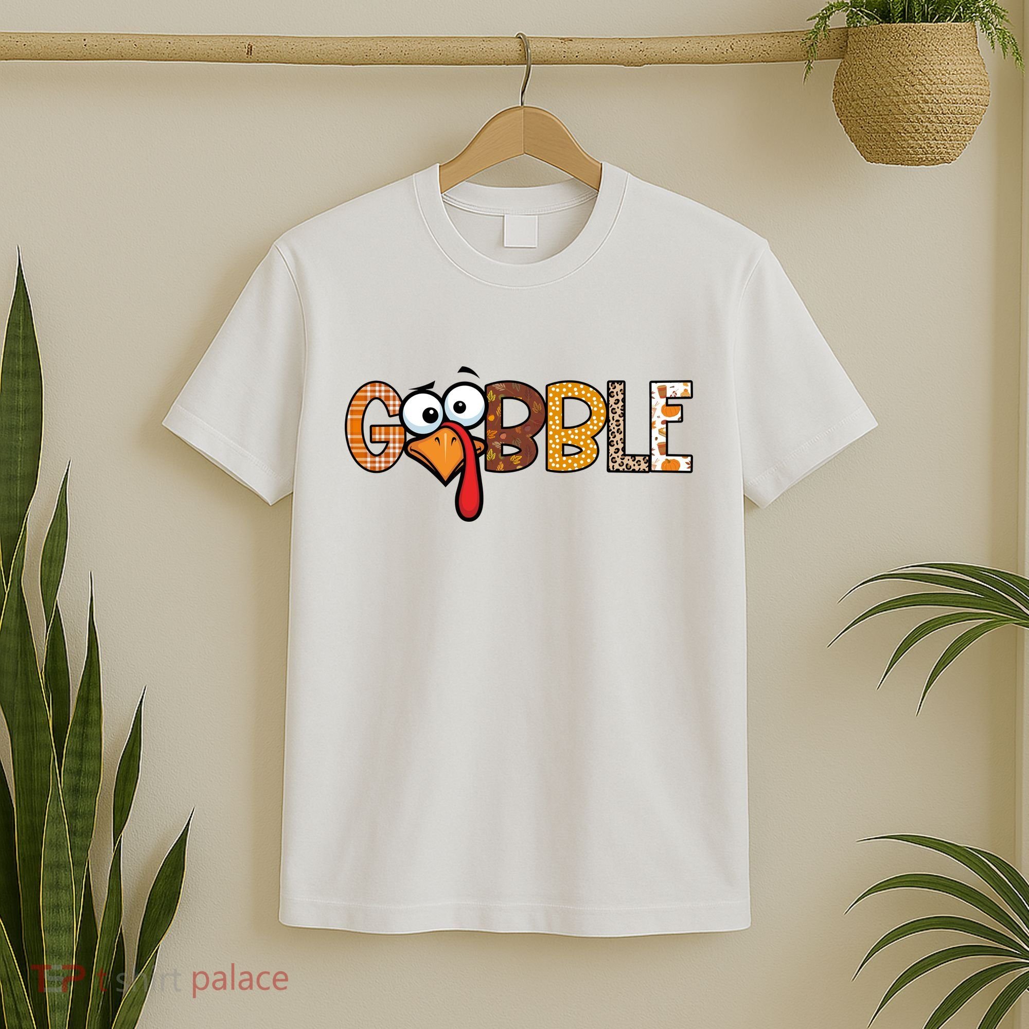 Gobble Thanksgiving Turkey Face Funny Cute Gift T-Shirt