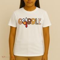 Gobble Thanksgiving Turkey Face Funny Cute Gift T-Shirt thumb 4