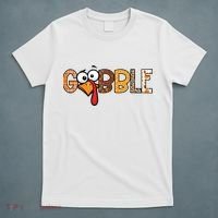 Gobble Thanksgiving Turkey Face Funny Cute Gift T-Shirt thumb 5
