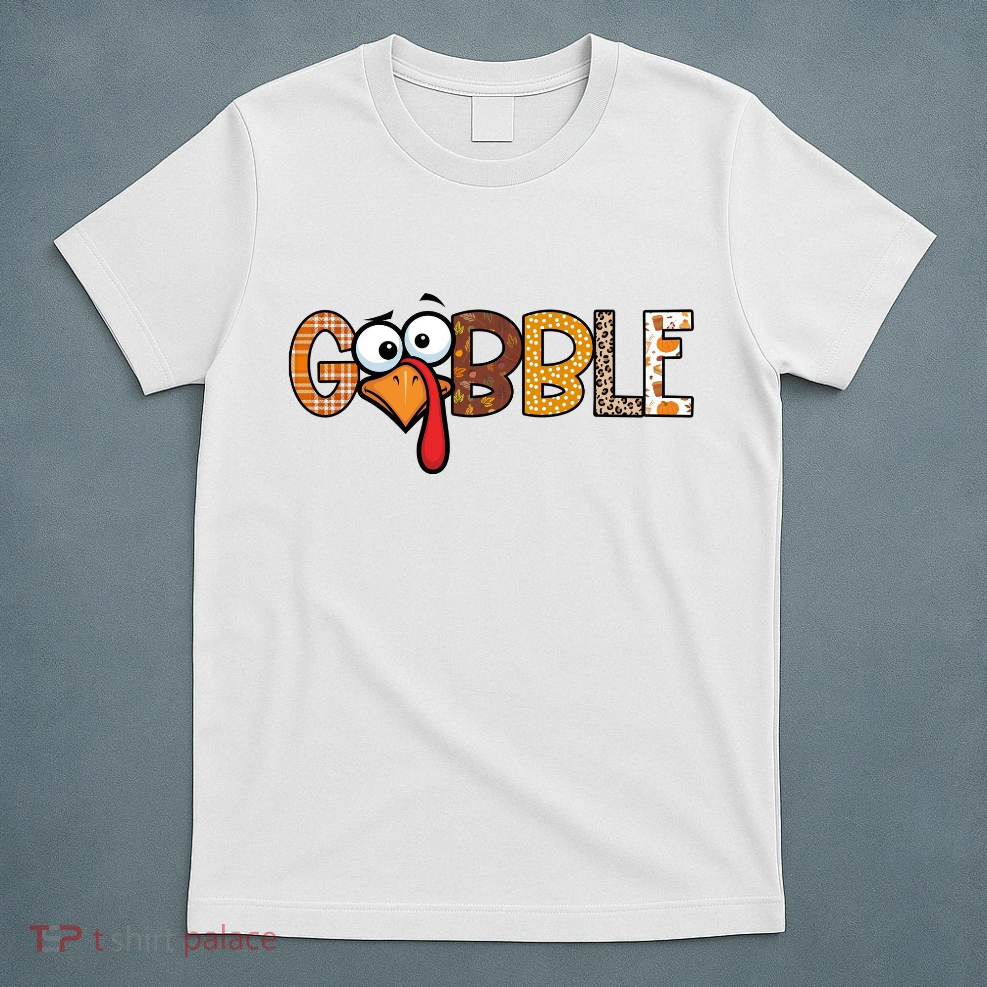 Gobble Thanksgiving Turkey Face Funny Cute Gift T-Shirt