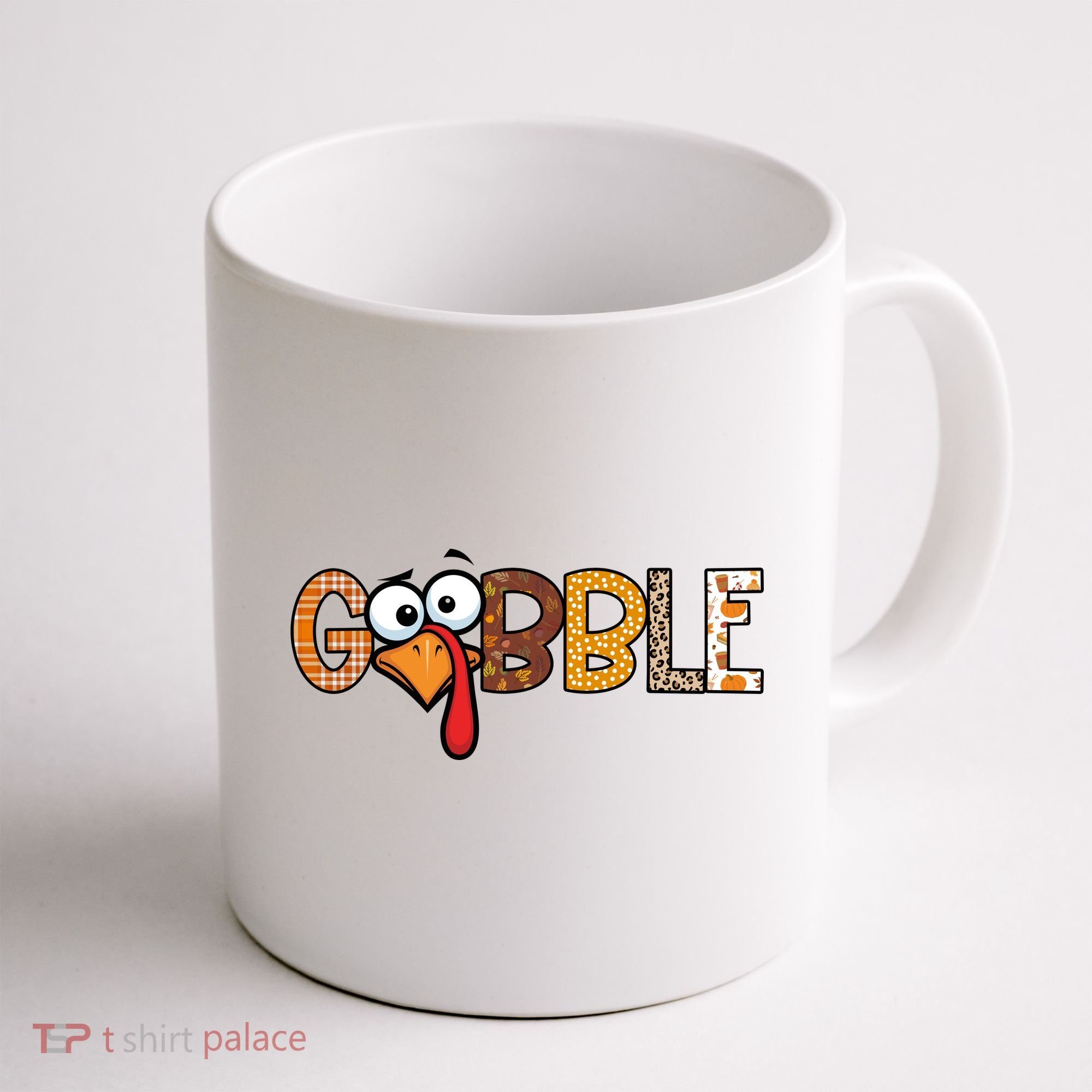 Gobble Thanksgiving Turkey Face Funny Cute Gift Coffee Mug