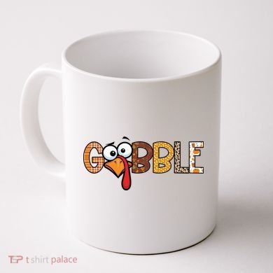 Gobble Thanksgiving Turkey Face Funny Cute Gift Coffee Mug