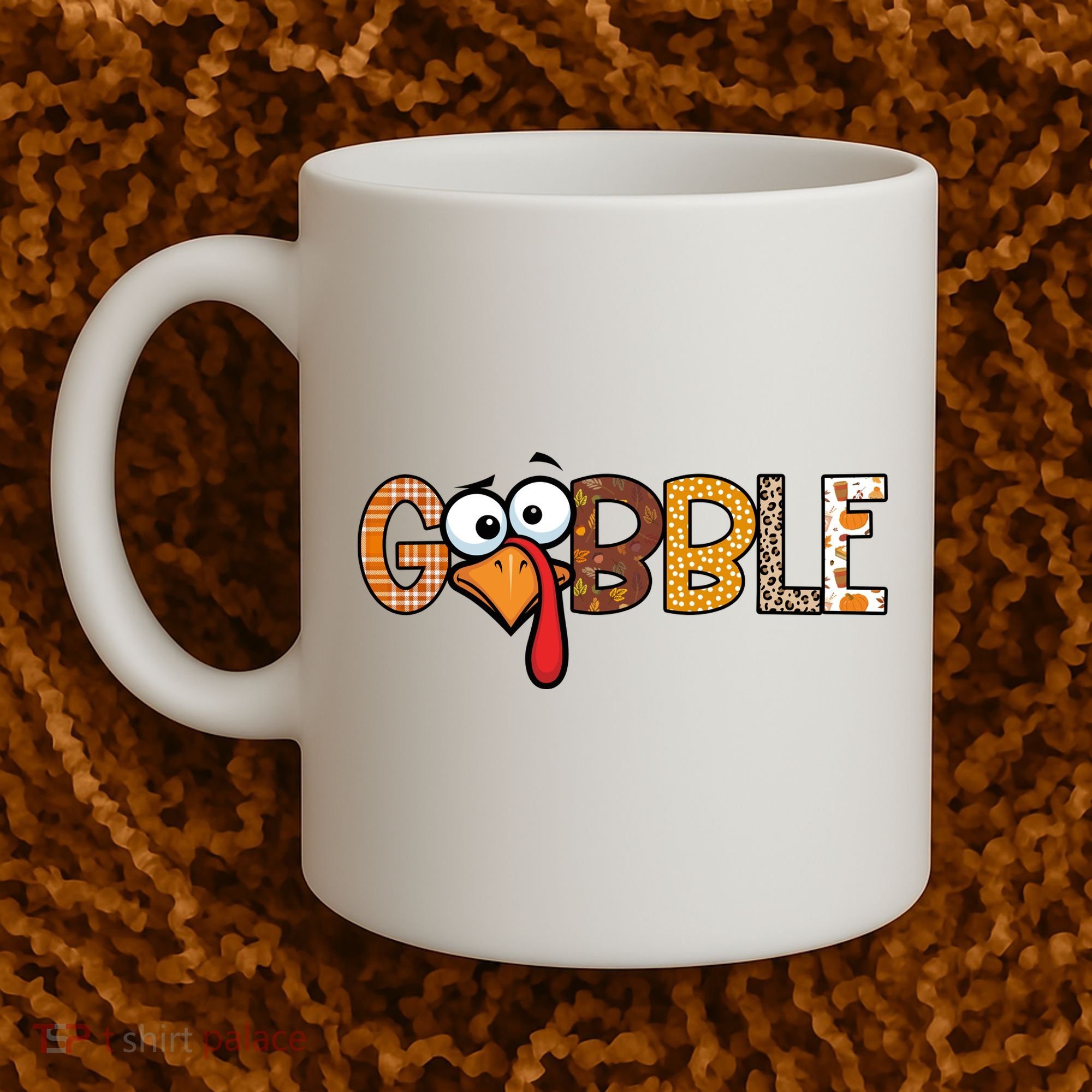 Gobble Thanksgiving Turkey Face Funny Cute Gift Coffee Mug