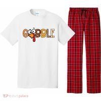 Gobble Thanksgiving Turkey Face Funny Cute Gift Pajama Set thumb 0