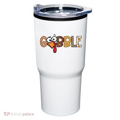 Gobble Thanksgiving Turkey Face Funny Cute Gift Tumbler