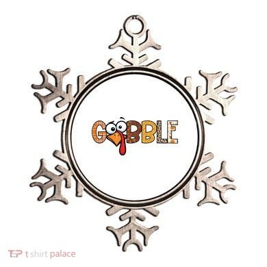 Gobble Thanksgiving Turkey Face Funny Cute Gift Ornament